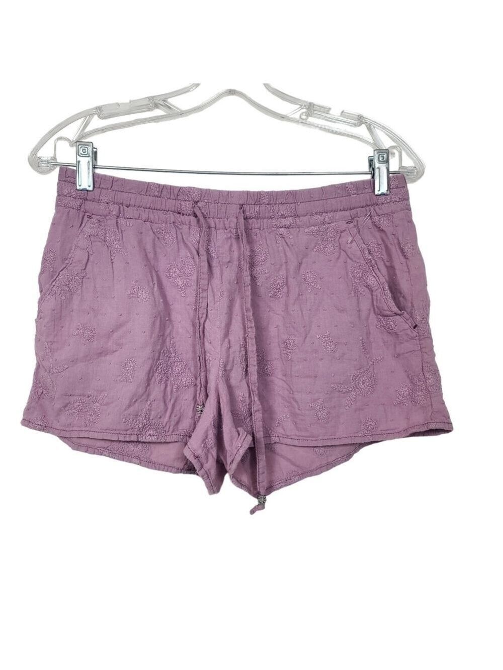 Anthropologie Hei Hei Purple Floral Embroidered Shorts S